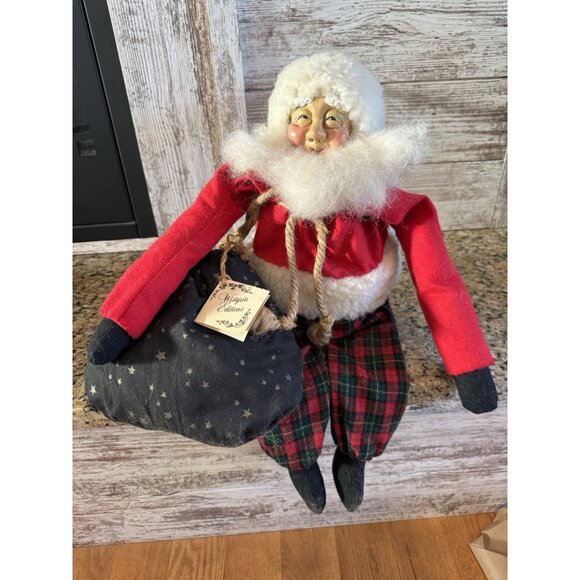 Vintage Wistyria Editions Sitting Santa Claus New England Hand Crafted 1992 - Picture 2 of 10